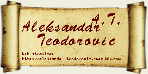 Aleksandar Teodorović vizit kartica